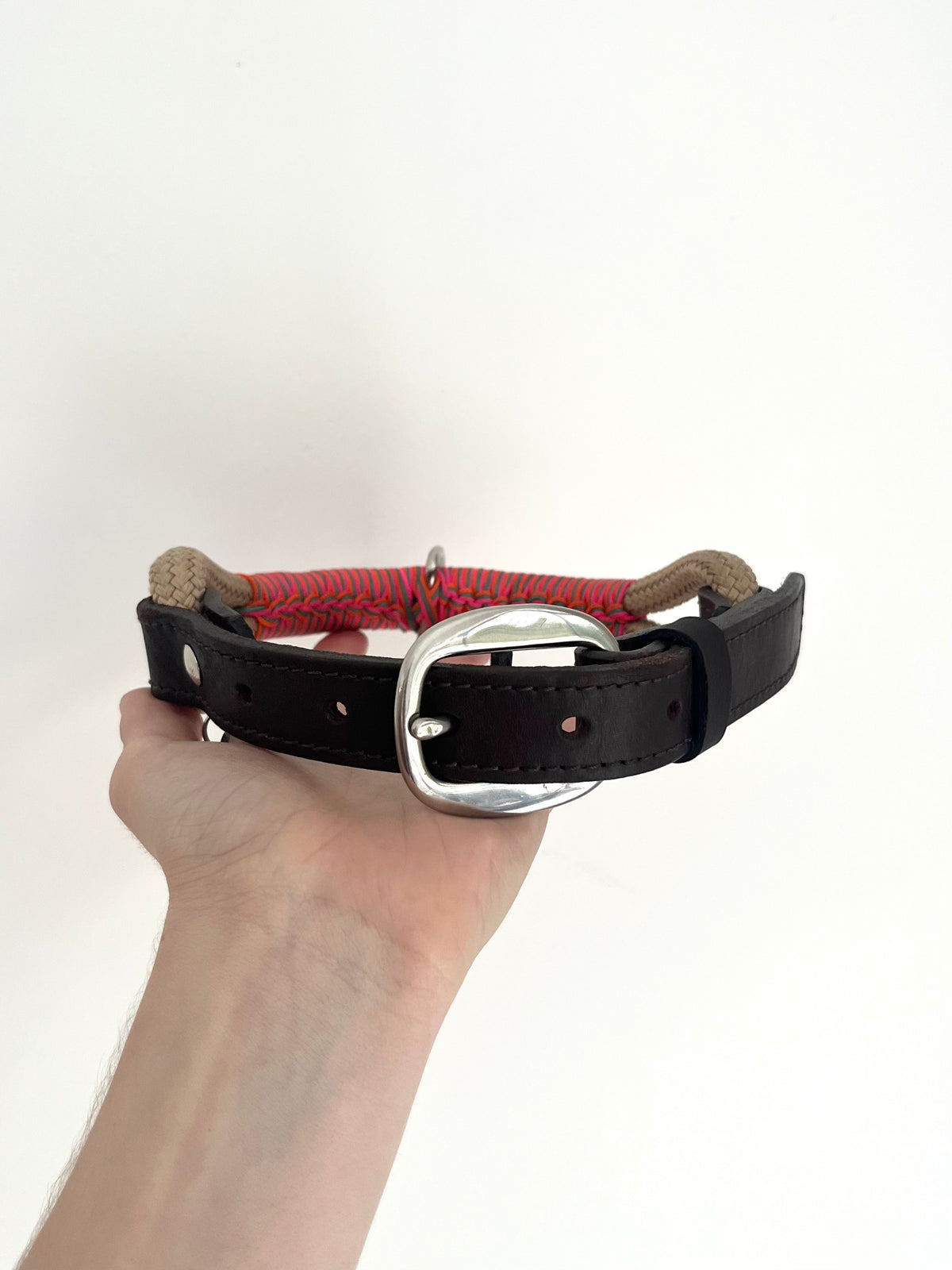 The Coral Club Collar in Taupe — handmade marine-grade rope collar