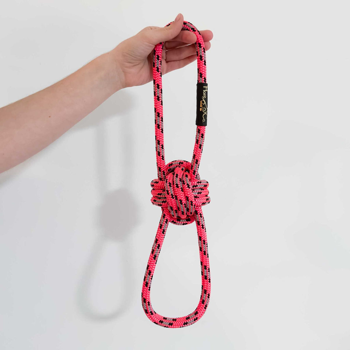 The Middleman Large - Pink/Black rope tug toy